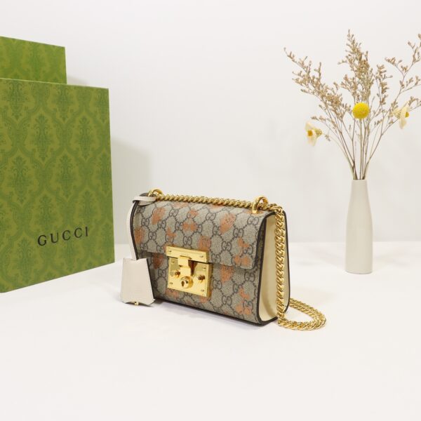 GUCCI PADLOCK SMALL BERRY SHOULDER GG SUPREME CANVAS 20CM 409487 UM6AG 8295 - Image 5