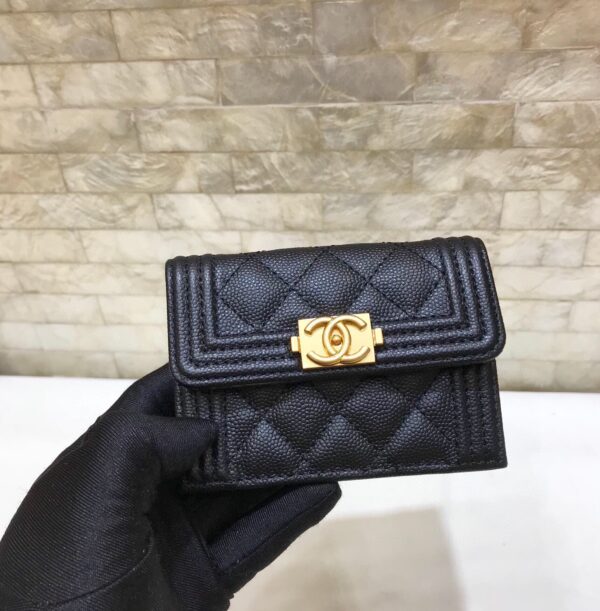 CHANEL BOY CLASSIC WALLET BLACK GOLD 84432 - Image 4