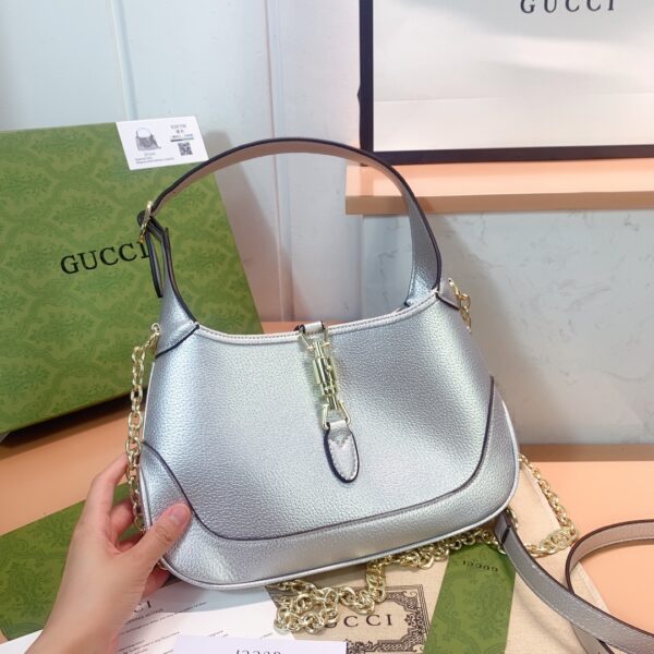 GUCCI JACKIE 1961 LAME MINI BAG SILVER 675799 1TR0G 8106 - Image 10