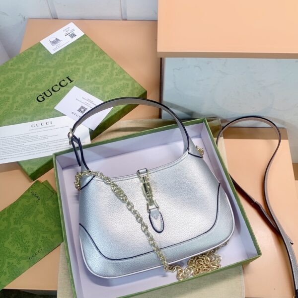 GUCCI JACKIE 1961 LAME MINI BAG SILVER 675799 1TR0G 8106 - Image 9