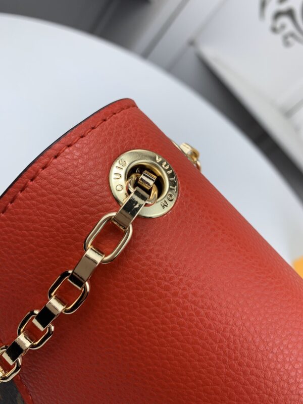 LOUIS VUITTON PALLAS CHAIN CANVAS MONOGRAM SHOULDER BAG RED - Image 3