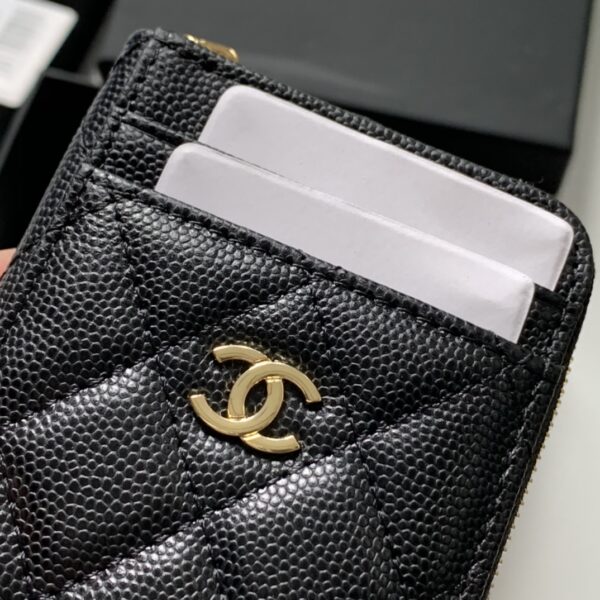 CHANEL ZIPPED COIN PURSE BLACK AP1650 - Image 7