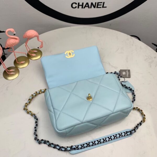 CHANEL 19 HANDBAG SKY BLUE 26CM AS1160 - Image 5