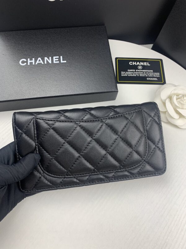 CHANEL BLACK QUILTED CLASSIC LONG FLAP WALLET 19.5CM - Image 2
