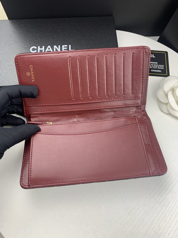 CHANEL BLACK QUILTED CLASSIC LONG FLAP WALLET 19.5CM - Image 5