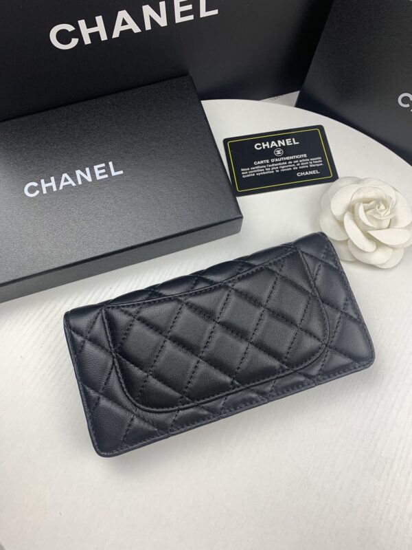 CHANEL BLACK QUILTED CLASSIC LONG FLAP WALLET 19.5CM - Image 7