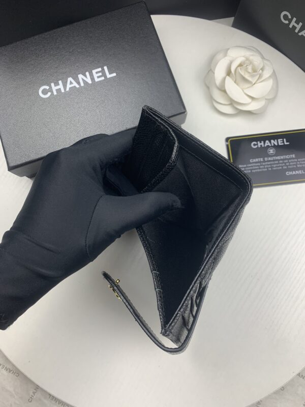 CHANEL CARD HOLDER BLACK WITH GOLD HARDWARE 12CM - Image 5