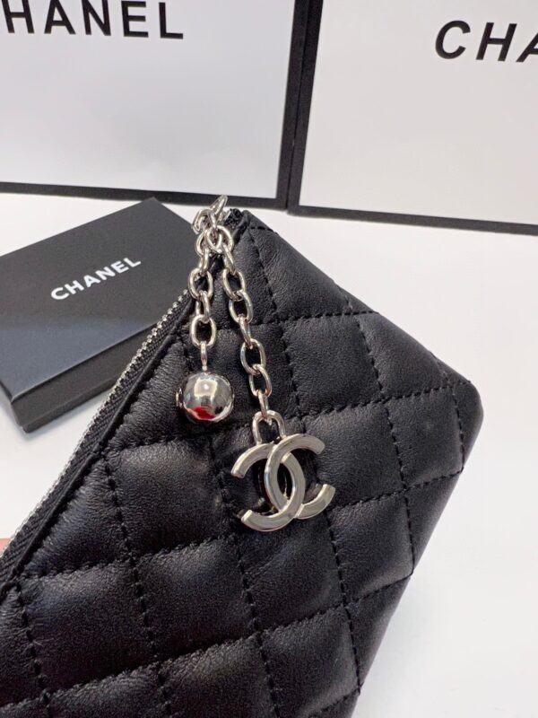 CHANEL CARD HOLDER WITH ZIPPER WALLET BLACK - Image 2