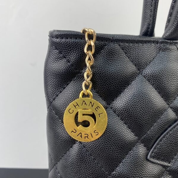 CHANEL MEDALLION TOTE BAG BLACK 30CM - Image 8