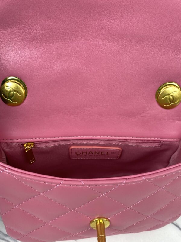 CHANEL MINI FLAP BAG PINK 18CM AS3205 - Image 3
