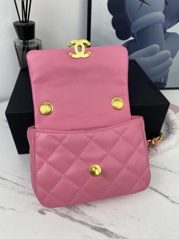 CHANEL MINI FLAP BAG PINK 18CM AS3205 - Image 4