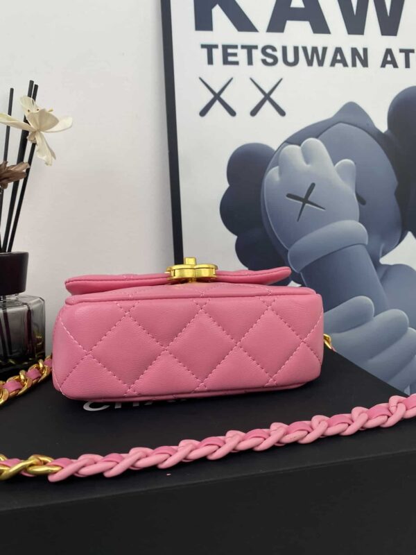 CHANEL MINI FLAP BAG PINK 18CM AS3205 - Image 6