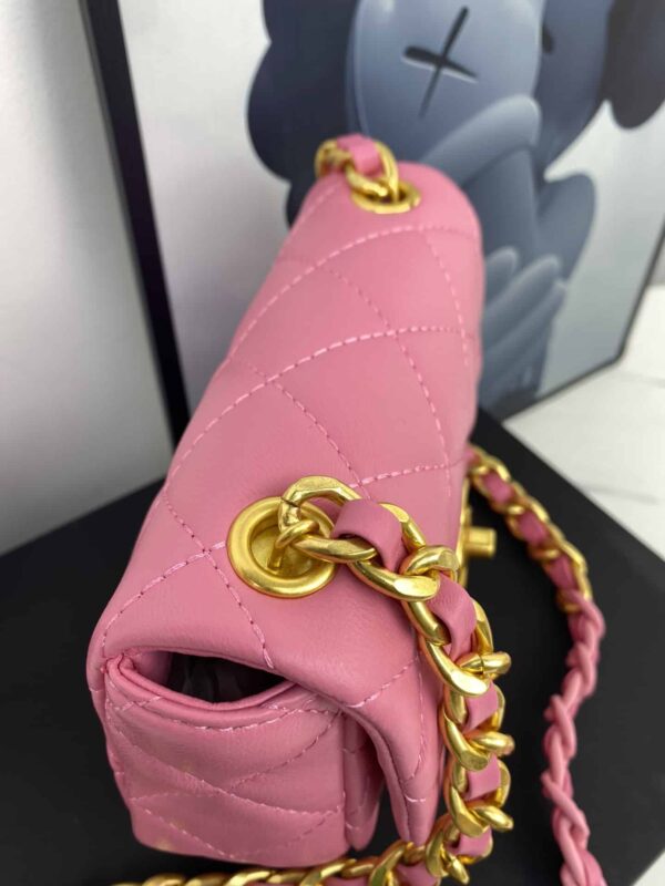 CHANEL MINI FLAP BAG PINK 18CM AS3205 - Image 8