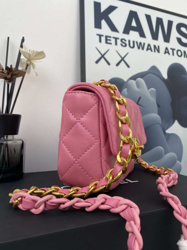 CHANEL MINI FLAP BAG PINK 18CM AS3205 - Image 9