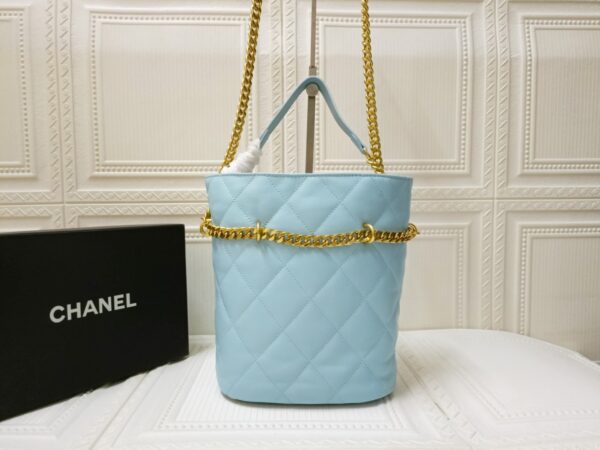 CHANEL DRAWSTRING BAG BLUE AS3116 B07634 94305 - Image 8