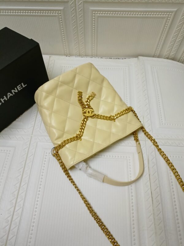CHANEL DRAWSTRING BAG YELLOW AS3116 B07634 94305 - Image 2