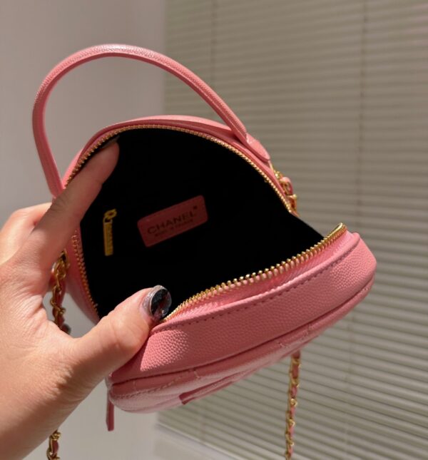 CHANEL ROUND TOP HANDLE BAG PINK 18CM - Image 2