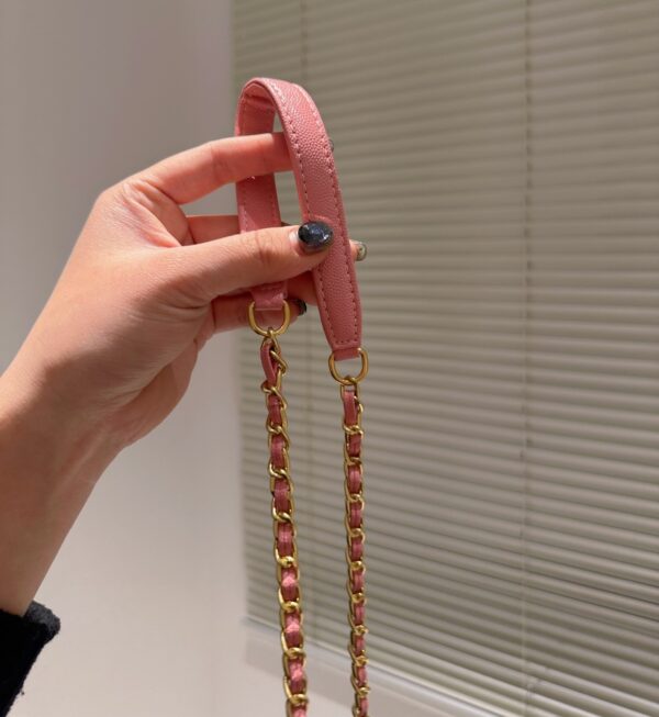 CHANEL ROUND TOP HANDLE BAG PINK 18CM - Image 7