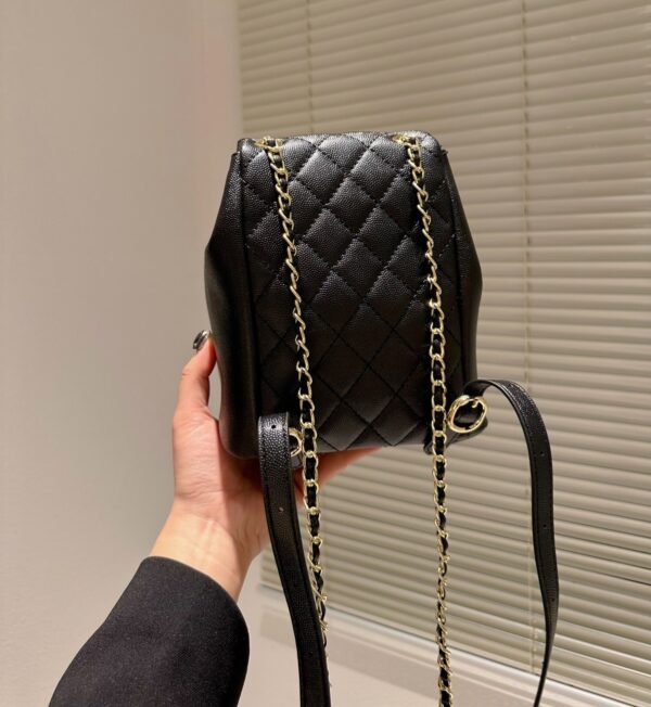 CHANEL SMALL BACKPACK BLACK 18CM - Image 4