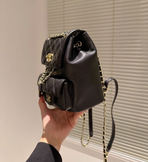 CHANEL SMALL BACKPACK BLACK 18CM - Image 3