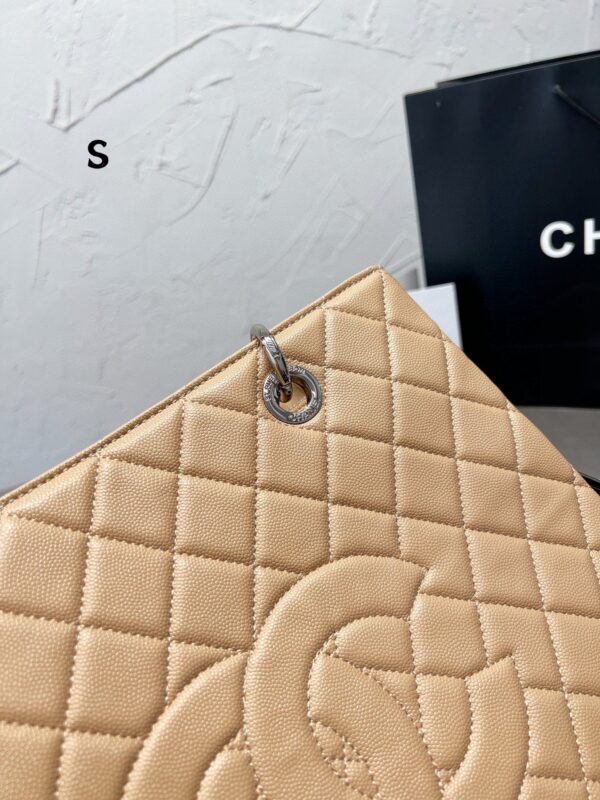 CHANEL GRAND SHOPPING TOTE BAG BEIGE CAVIAR 34CM - Image 8
