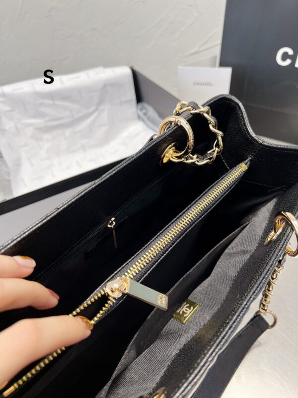 CHANEL GRAND SHOPPING TOTE BAG BLACK CAVIAR 34CM - Image 5