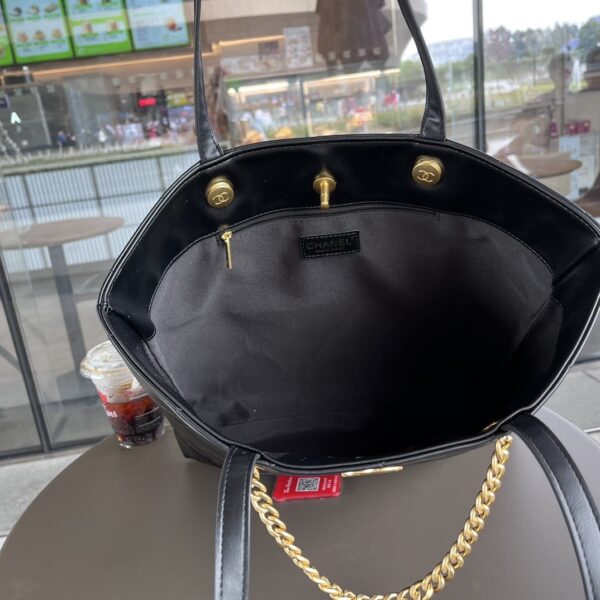 CHANEL CC CAVIAR SHOPPING BAG BLACK 37CM - Image 8