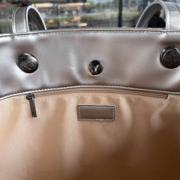 CHANEL CC CAVIAR SHOPPING BAG SILVER 37CM - Image 8