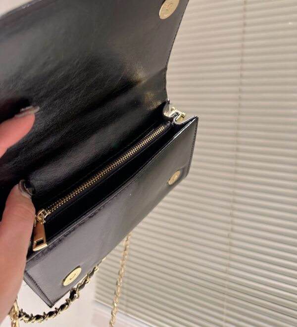 CHANEL TIMELESS WALLET ON CHAIN BAG BLACK 17CM - Image 5