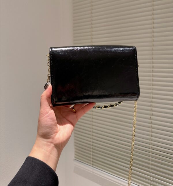 CHANEL TIMELESS WALLET ON CHAIN BAG BLACK 17CM - Image 2