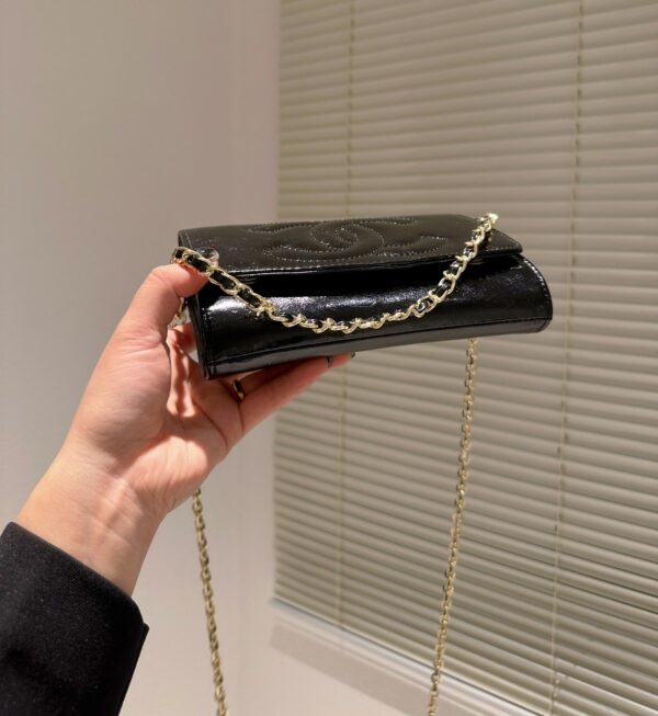CHANEL TIMELESS WALLET ON CHAIN BAG BLACK 17CM - Image 4