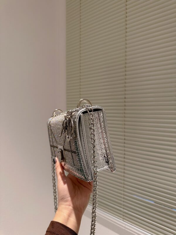 DIOR DIORAMA BULLION WHITE AND SILVER BAG 21CM - Image 9