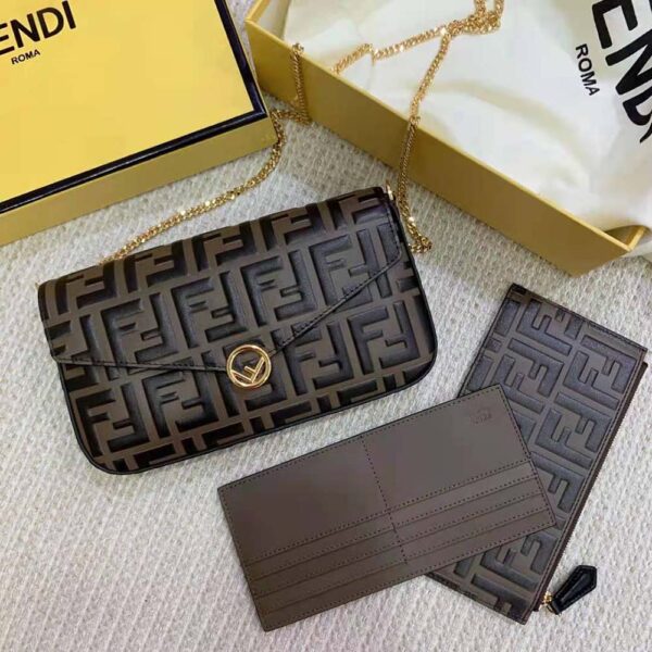 FENDI WALLET ON CHAIN WITH POUCHES BROWN 8BS032AAFMF13VK - Image 2