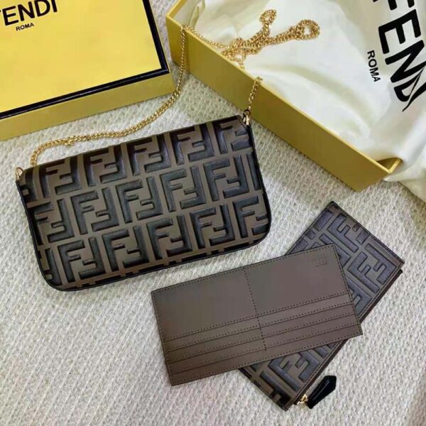 FENDI WALLET ON CHAIN WITH POUCHES BROWN 8BS032AAFMF13VK - Image 3