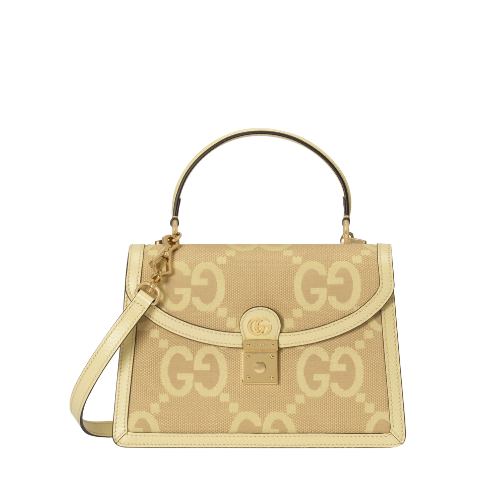 GUCCI OPHIDIA JUMBO GG TOP HANDLE BAG YELLOW 25CM 651055 UKMBG 8480