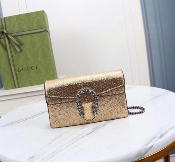 GUCCI WOMEN'S DIONYSUS SUPER MINI CROSSBODY BAG GOLD 16CM 476432 1TRBN 8089 - Image 10