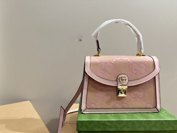 GUCCI OPHIDIA JUMBO GG TOP HANDLE BAG PINK 25CM 651055 UKMBG 8480 - Image 7