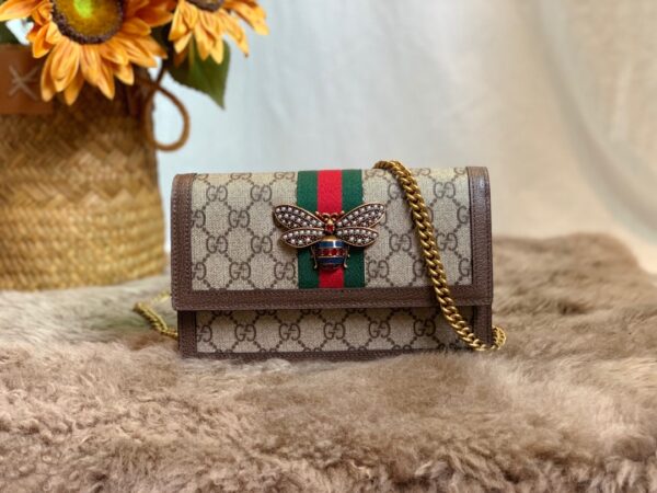 GUCCI LADIES MULTICOLOR QUEEN MARGARET LEATHER MINI SHOULDER BAG BROWN 20CM 476079 9I6QT 8540 - Image 10