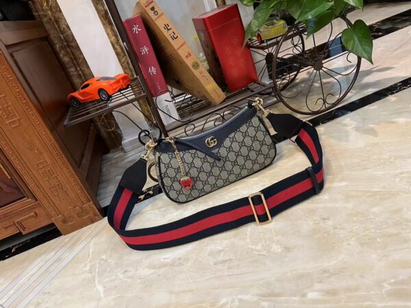 GUCCI OPHIDIA SMALL 24CM BEIGE AND BLUE GG SUPREME CANVAS 735132 FABLE 8881 - Image 11