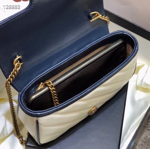 GUCCI MARMONT SUPER MINI BAG IN WHITE AND DARK BLUE 16CM - Image 2