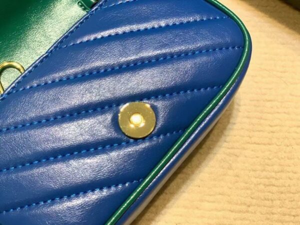 GUCCI MARMONT SUPER MINI BAG IN  BLUE AND GREEN 16CM 574969 1X5EG 8382 - Image 2