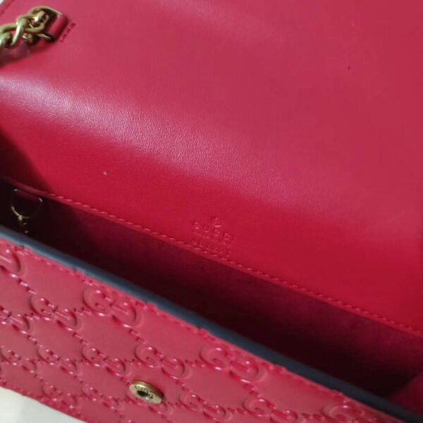 GUCCI GUCCISSIMA LEATHER MINI CHERRY CHAIN SHOULDER BAG RED 20CM - Image 2