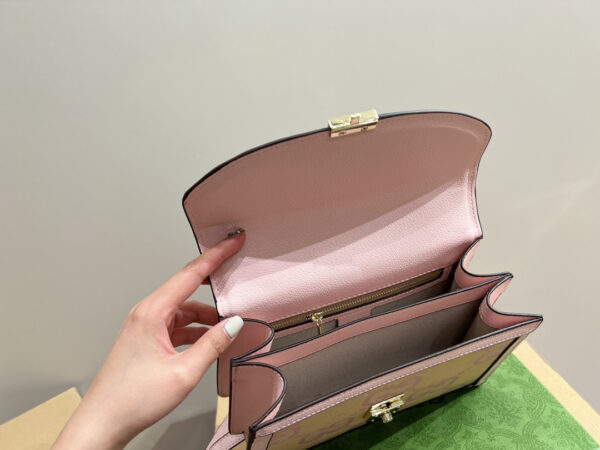 GUCCI OPHIDIA JUMBO GG TOP HANDLE BAG PINK 25CM 651055 UKMBG 8480 - Image 2