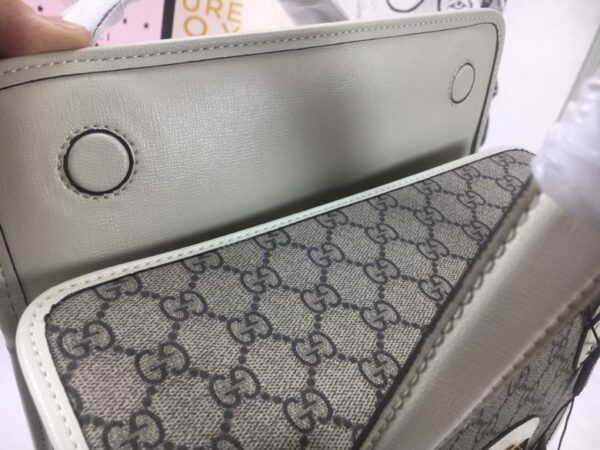GUCCI HORSEBIT 1955 MINI TOP HANDLE BAG 27.5CM BEIGE AND WHITE 645453 92TCG 8563 - Image 3