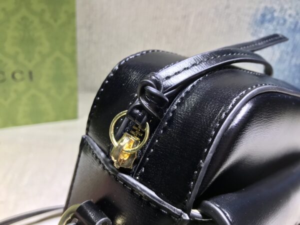GUCCI HORSEBIT 1955 SMALL SHOULDER BAG BLACK 22.5CM 645454 1DB0G 1000 - Image 3