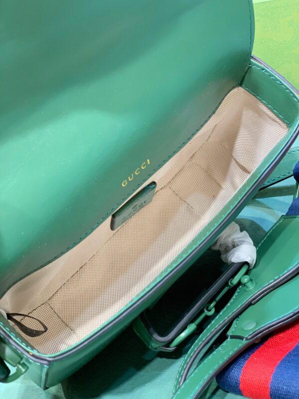 GUCCI HORSEBIT 1955 SMALL SHOULDER BAG GREEN LEATHER 20.5CM 726226 AABE1 3152 - Image 4