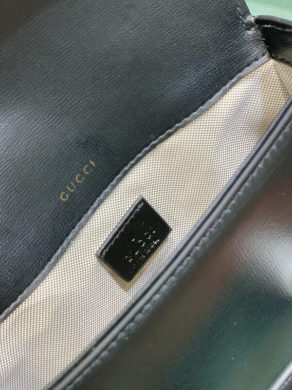 GUCCI HORSEBIT 1955 SMALL SHOULDER BAG BLACK LEATHER 20.5CM 726226 AABE1 1060 - Image 3