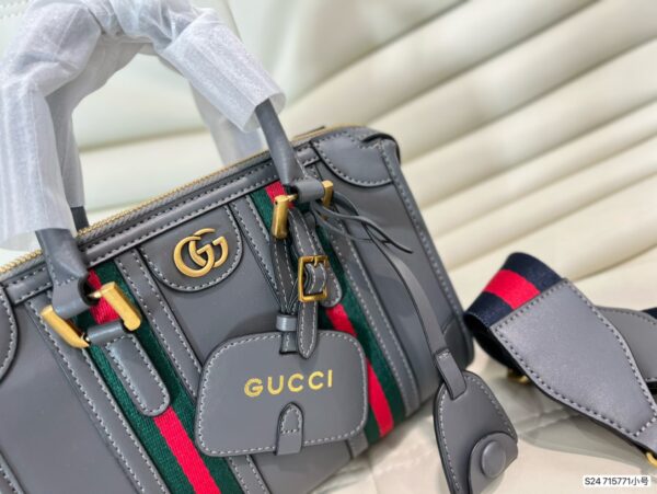 GUCCI DOUBLE G TOP HANDLE BAG 22CM GREY 715772 AAA0O 1143 - Image 3