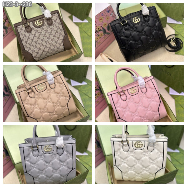 GUCCI GG MATELASSÉ MINI TOP HANDLE BAG 25CM BROWN MONOGRAM CANVAS - Image 3