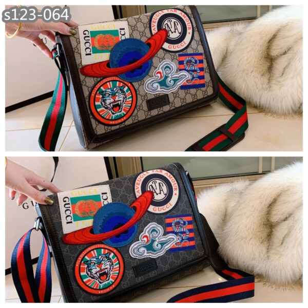 GUCCI CLUTCH BAGS MONOGRAM BROWN AND BEIGE 30CM - Image 3